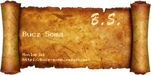 Bucz Soma névjegykártya